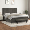 vidaXL Cama box spring con colchón terciopelo gris oscuro 160x200 cm