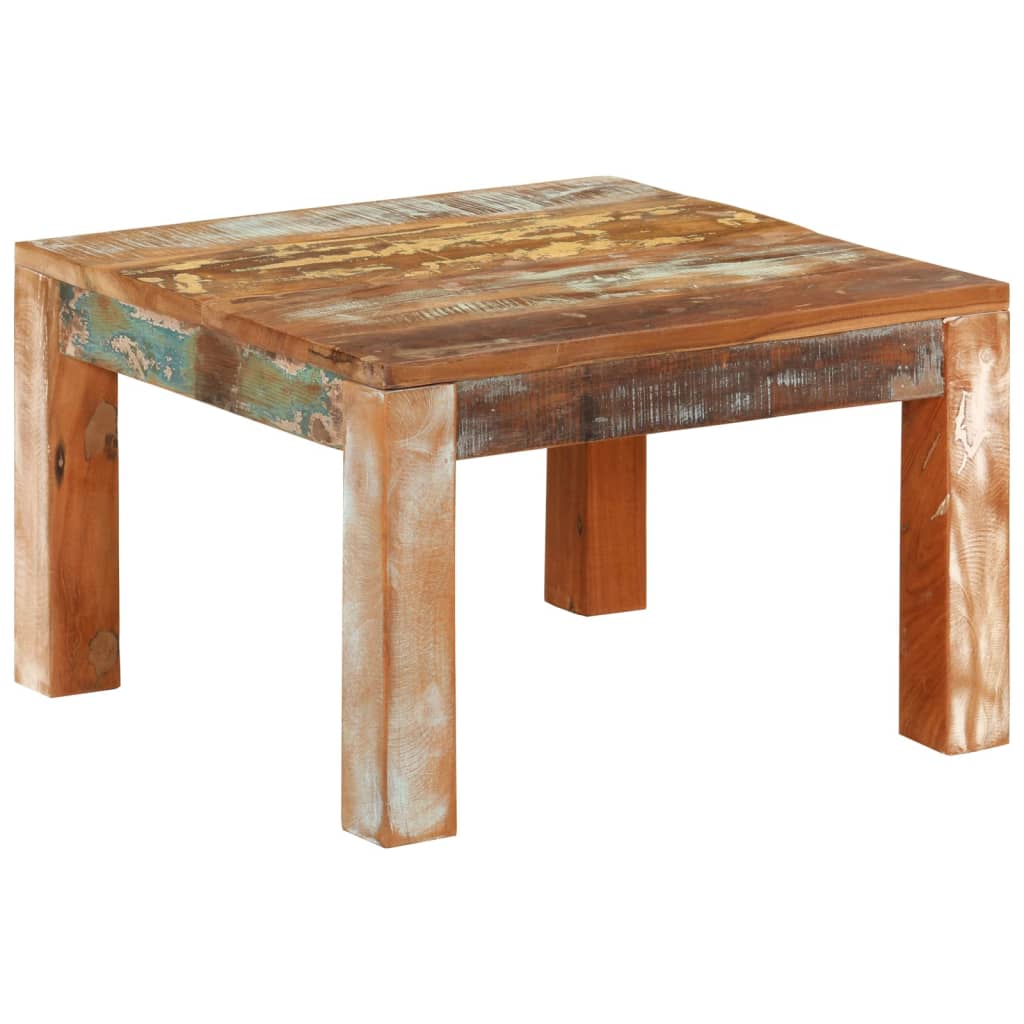 vidaXL Mesa de centro de madera maciza reciclada 55x55x35 cm