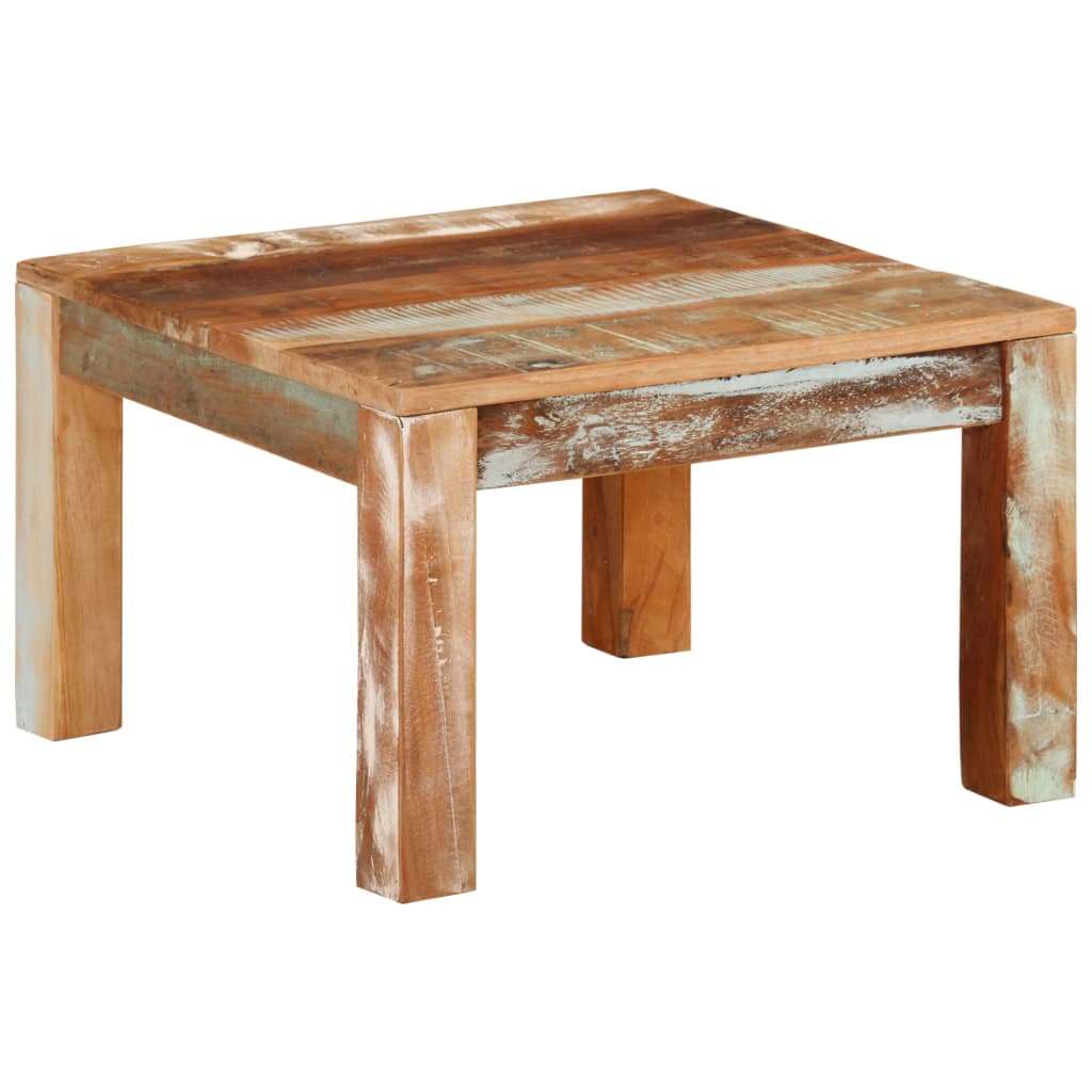 vidaXL Mesa de centro de madera maciza reciclada 55x55x35 cm