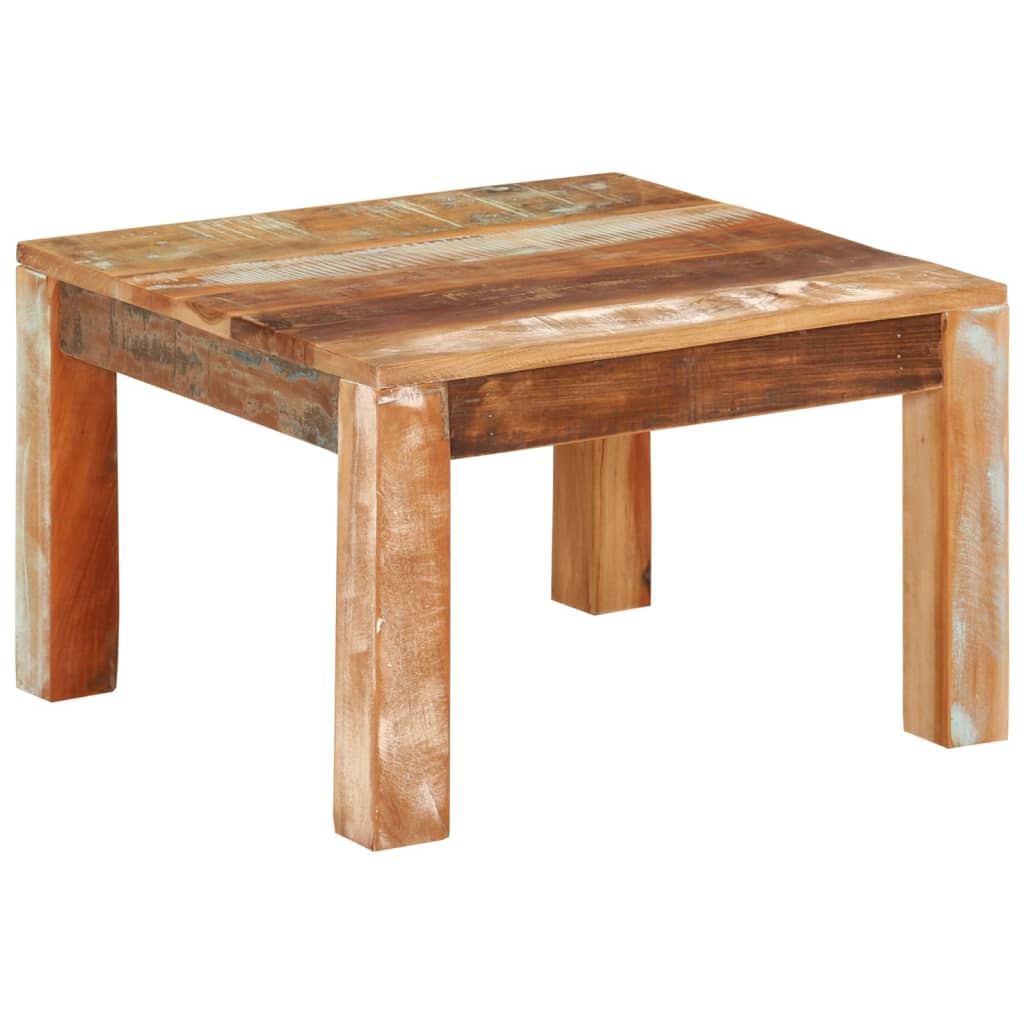 vidaXL Mesa de centro de madera maciza reciclada 55x55x35 cm