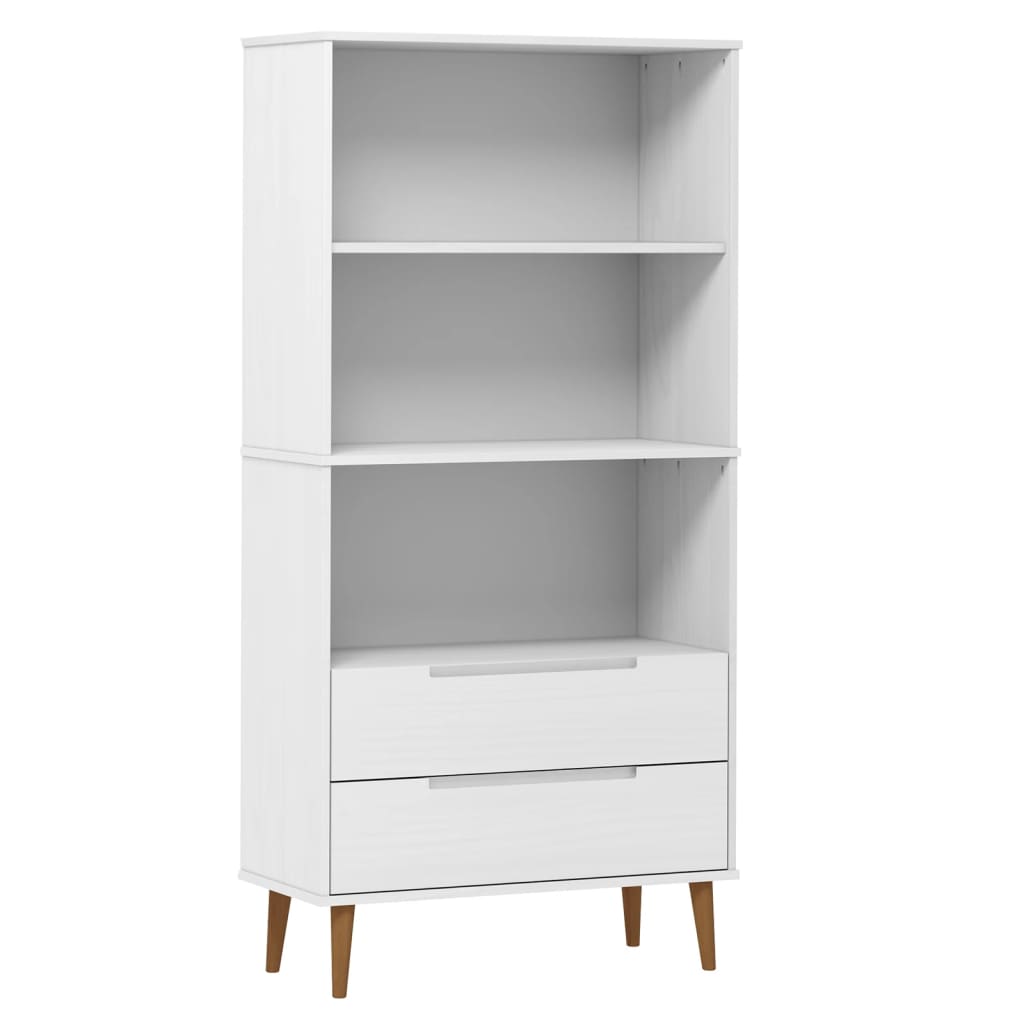 vidaXL Librería MOLDE madera maciza de pino blanco 85x35x170,5 cm