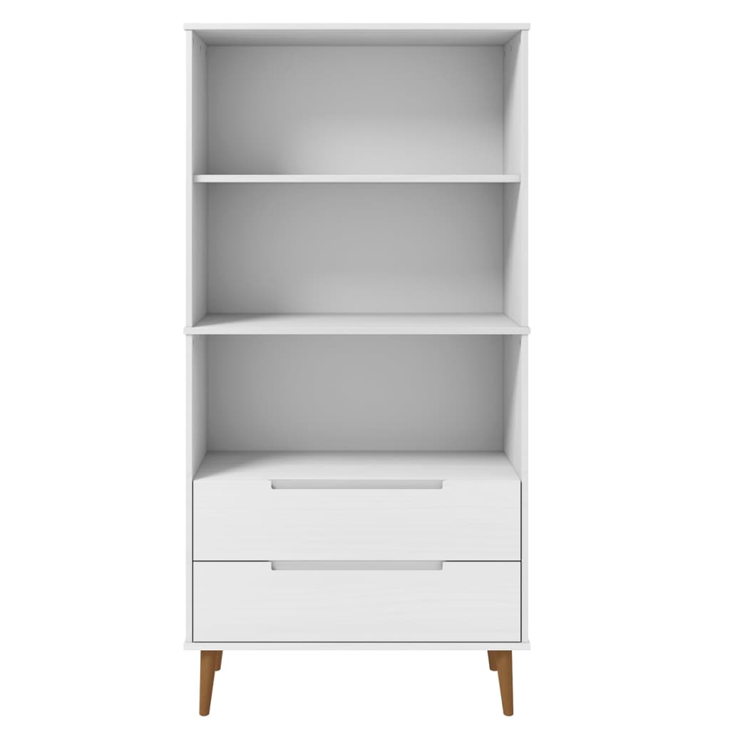 vidaXL Librería MOLDE madera maciza de pino blanco 85x35x170,5 cm