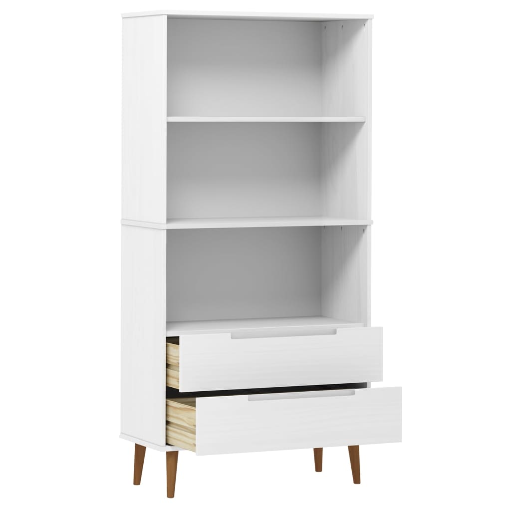 vidaXL Librería MOLDE madera maciza de pino blanco 85x35x170,5 cm