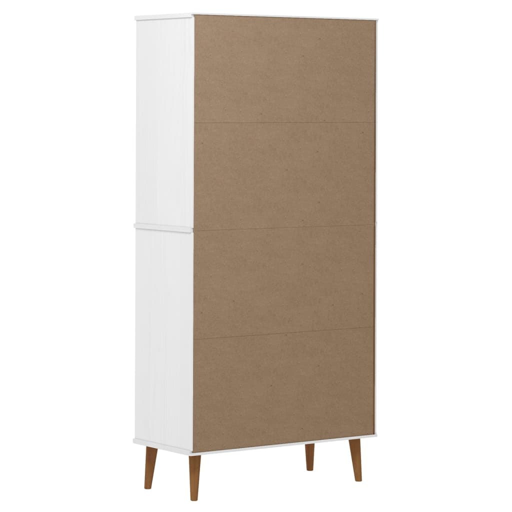 vidaXL Librería MOLDE madera maciza de pino blanco 85x35x170,5 cm