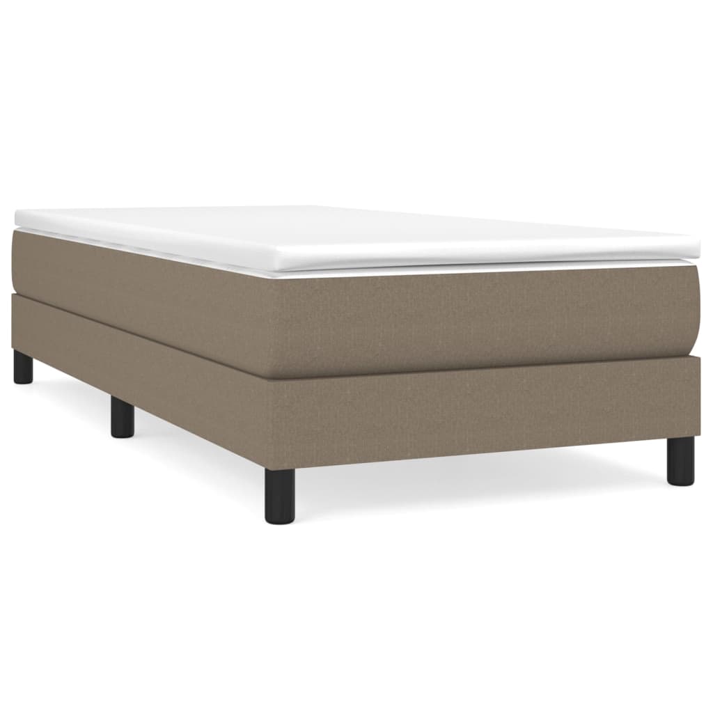 vidaXL Cama box spring con colchón tela gris taupe 80x200 cm