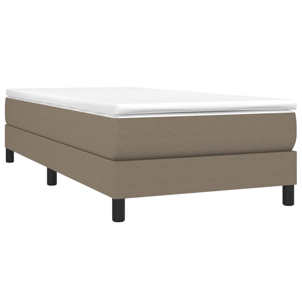 vidaXL Cama box spring con colchón tela gris taupe 80x200 cm