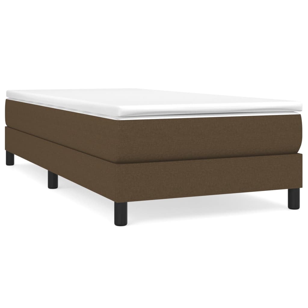 vidaXL Cama box spring con colchón tela marrón oscuro 90x190 cm