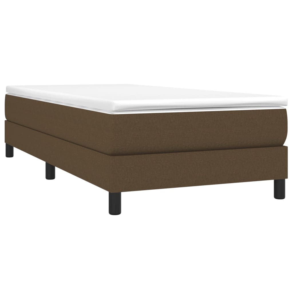 vidaXL Cama box spring con colchón tela marrón oscuro 90x190 cm