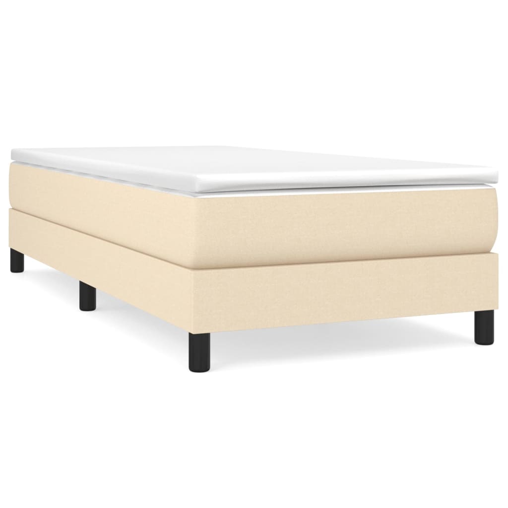 vidaXL Cama box spring con colchón tela color crema 90x200 cm