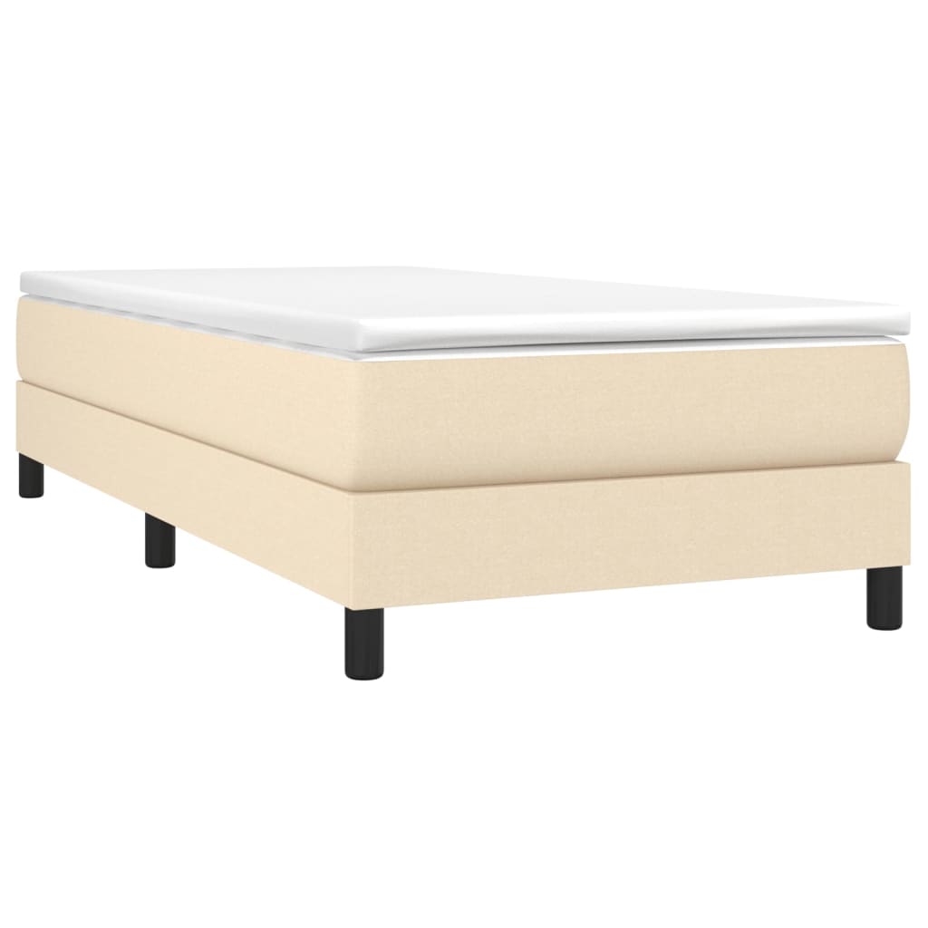 vidaXL Cama box spring con colchón tela color crema 90x200 cm