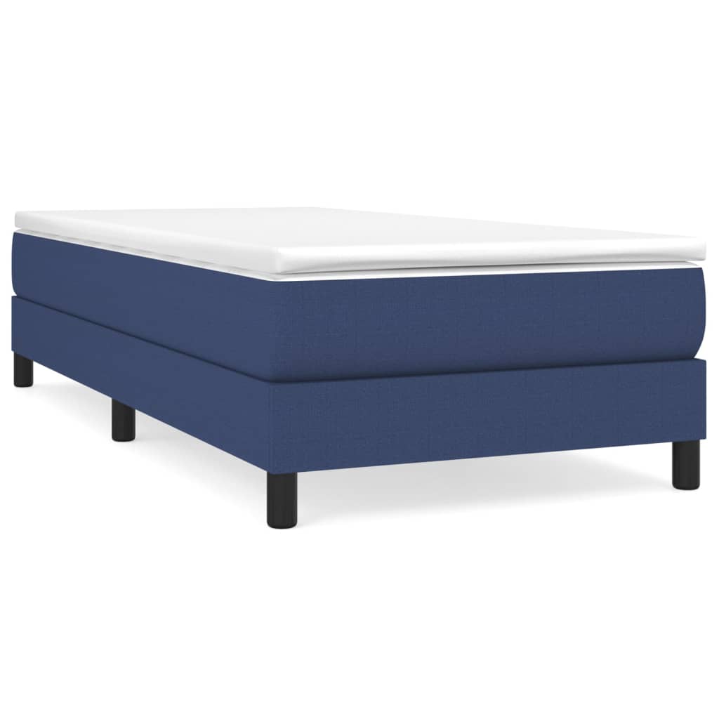 vidaXL Cama box spring con colchón tela azul 90x200 cm