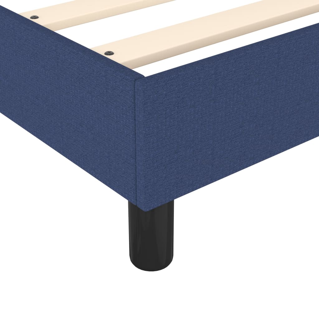 vidaXL Cama box spring con colchón tela azul 90x200 cm