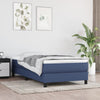 vidaXL Cama box spring con colchón tela azul 90x200 cm