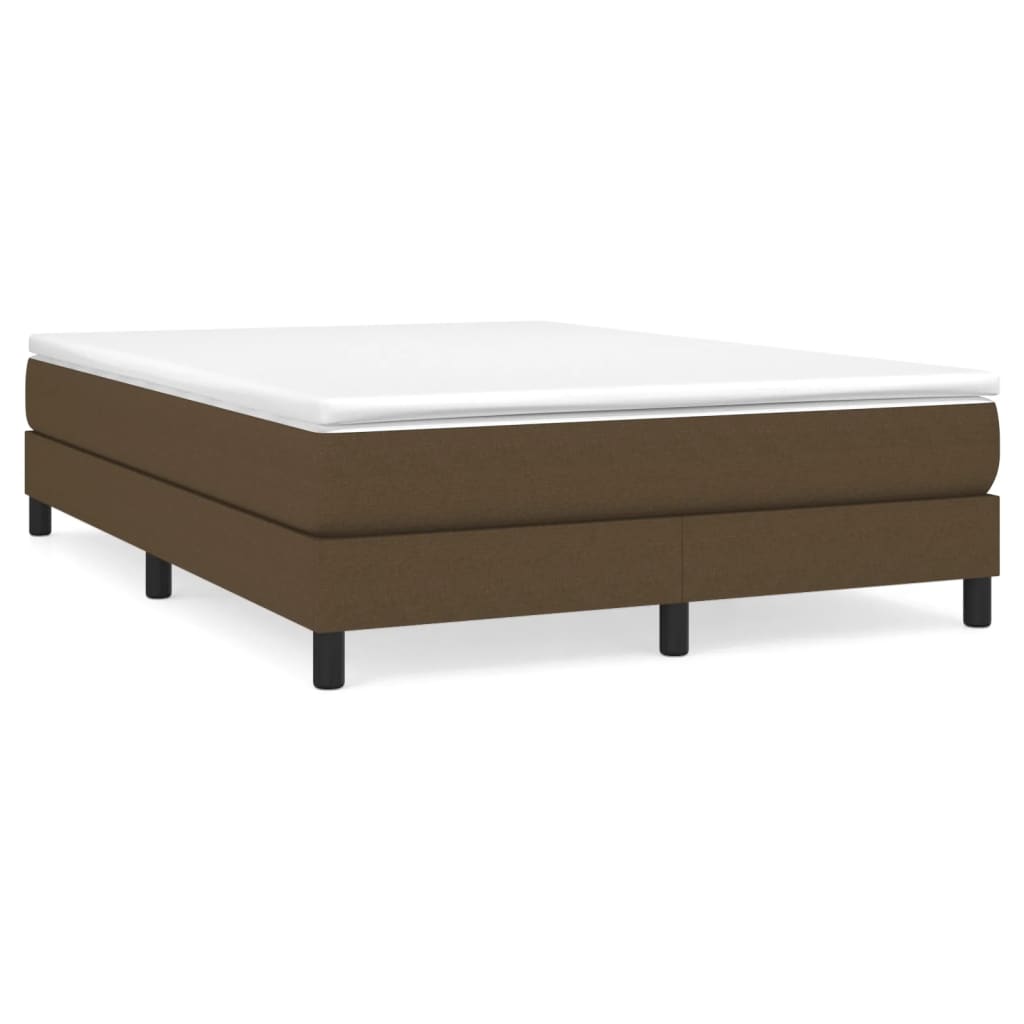 vidaXL Cama box spring con colchón tela marrón oscuro 160x200 cm