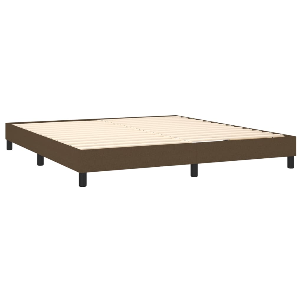 vidaXL Cama box spring con colchón tela marrón oscuro 160x200 cm