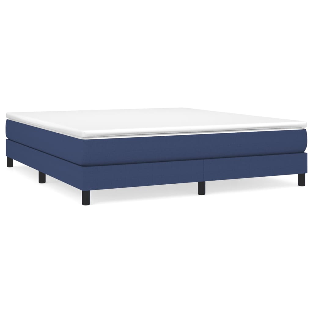 vidaXL Cama box spring con colchón tela azul 180x200 cm