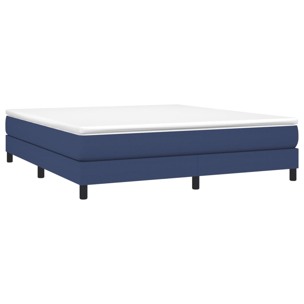 vidaXL Cama box spring con colchón tela azul 180x200 cm