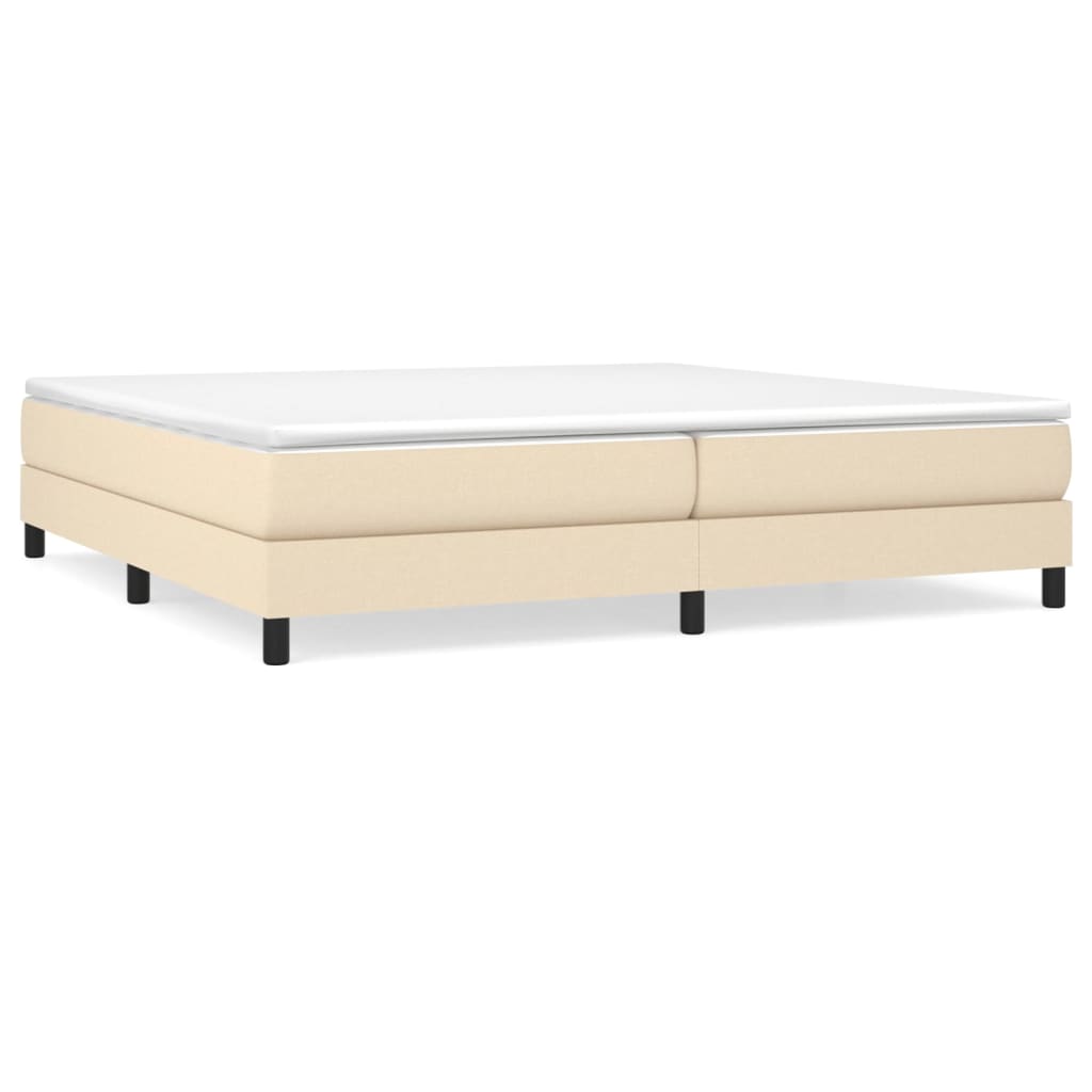 vidaXL Cama box spring con colchón tela color crema 200x200 cm