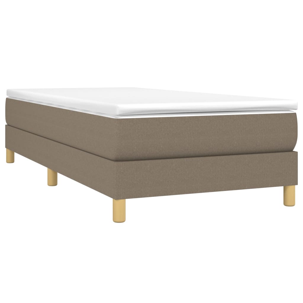 vidaXL Cama box spring con colchón tela gris taupe 80x200 cm