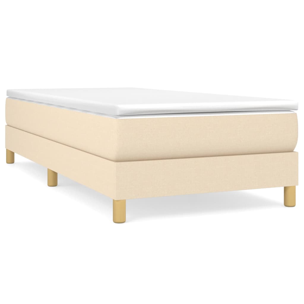 vidaXL Cama box spring con colchón tela color crema 90x190 cm