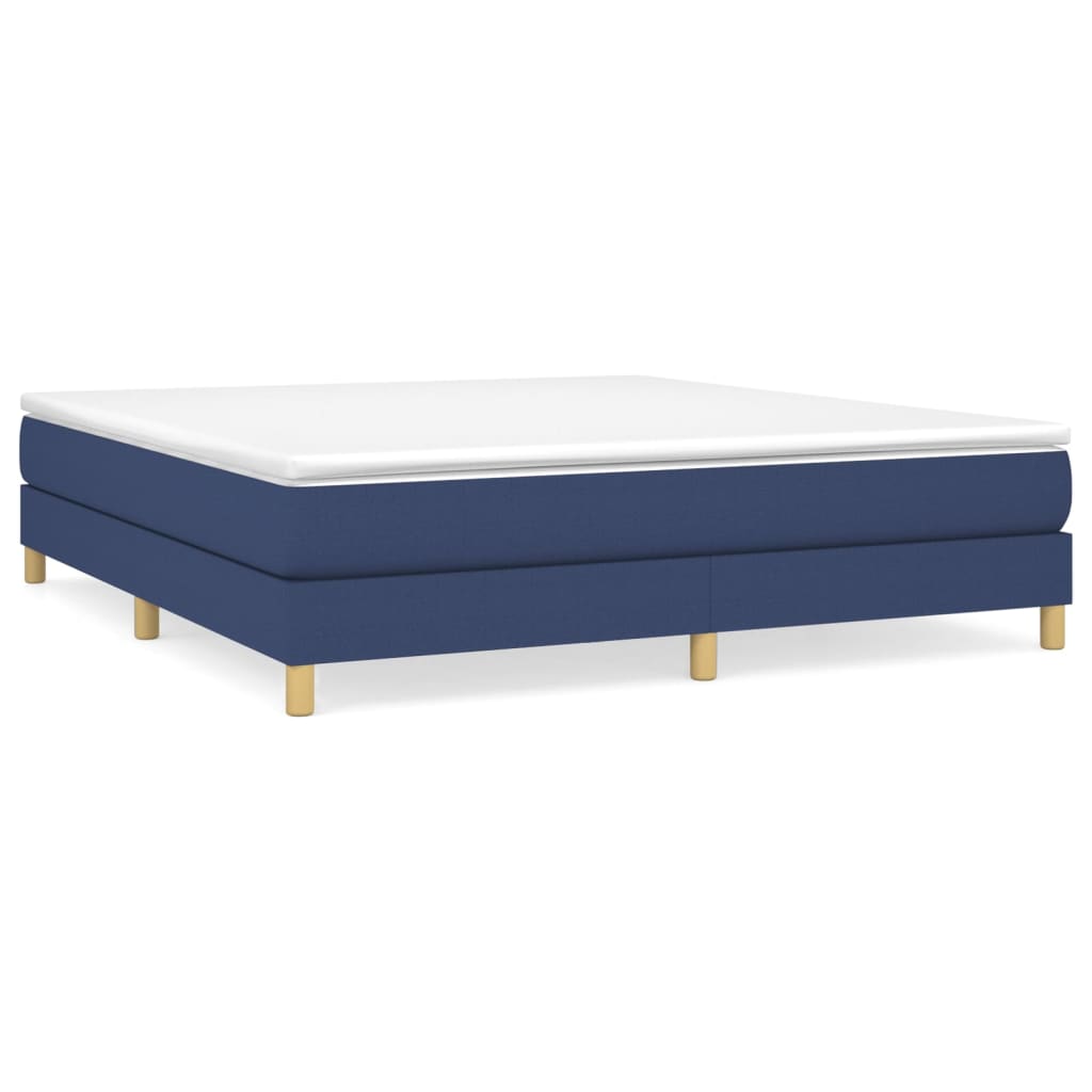 vidaXL Cama box spring con colchón tela azul 180x200 cm