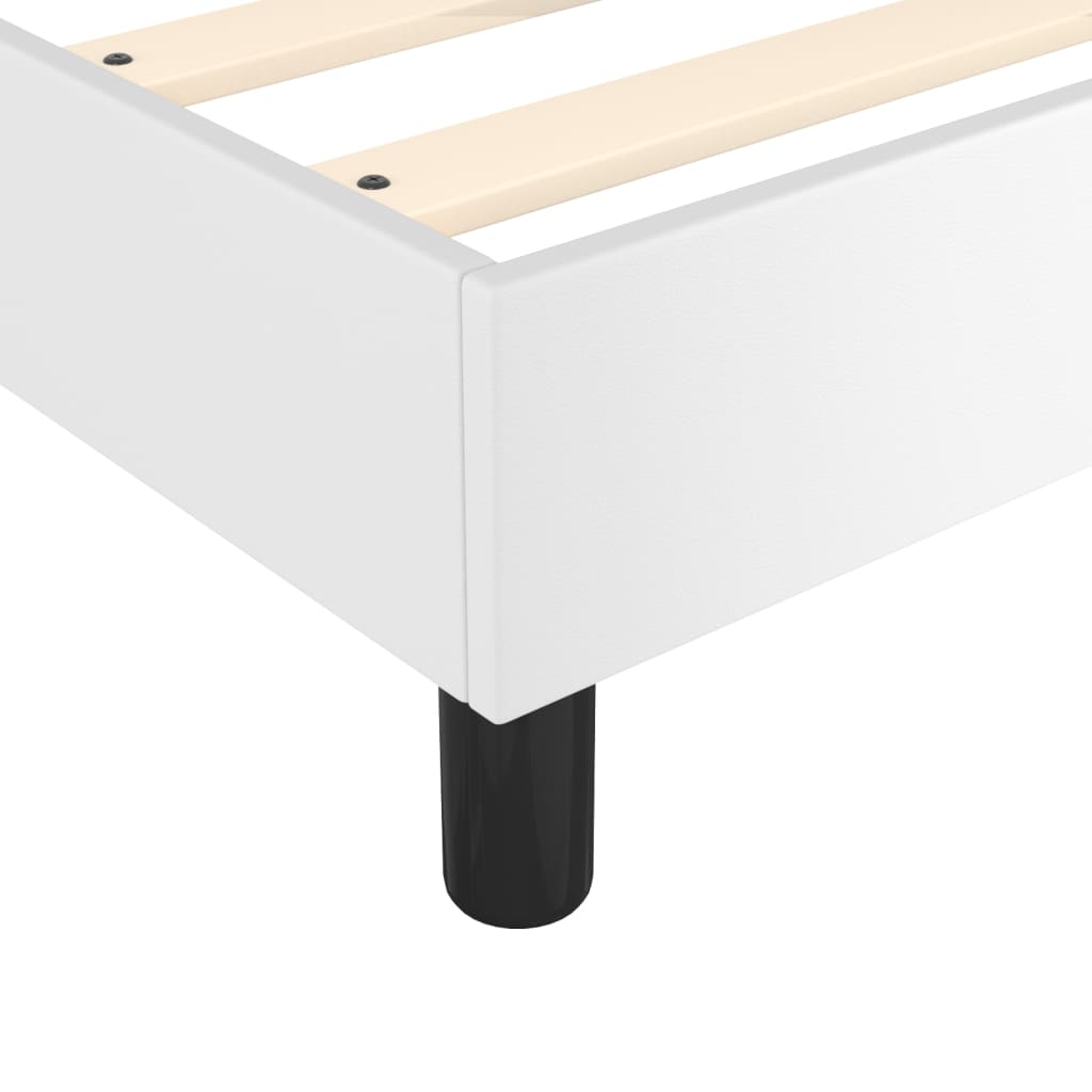 vidaXL Cama box spring con colchón cuero sintético blanco 100x200 cm