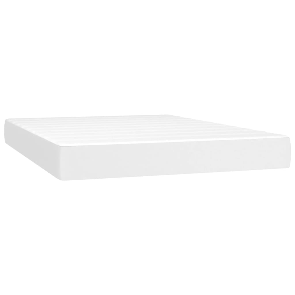 vidaXL Cama box spring con colchón cuero sintético blanco 140x190 cm