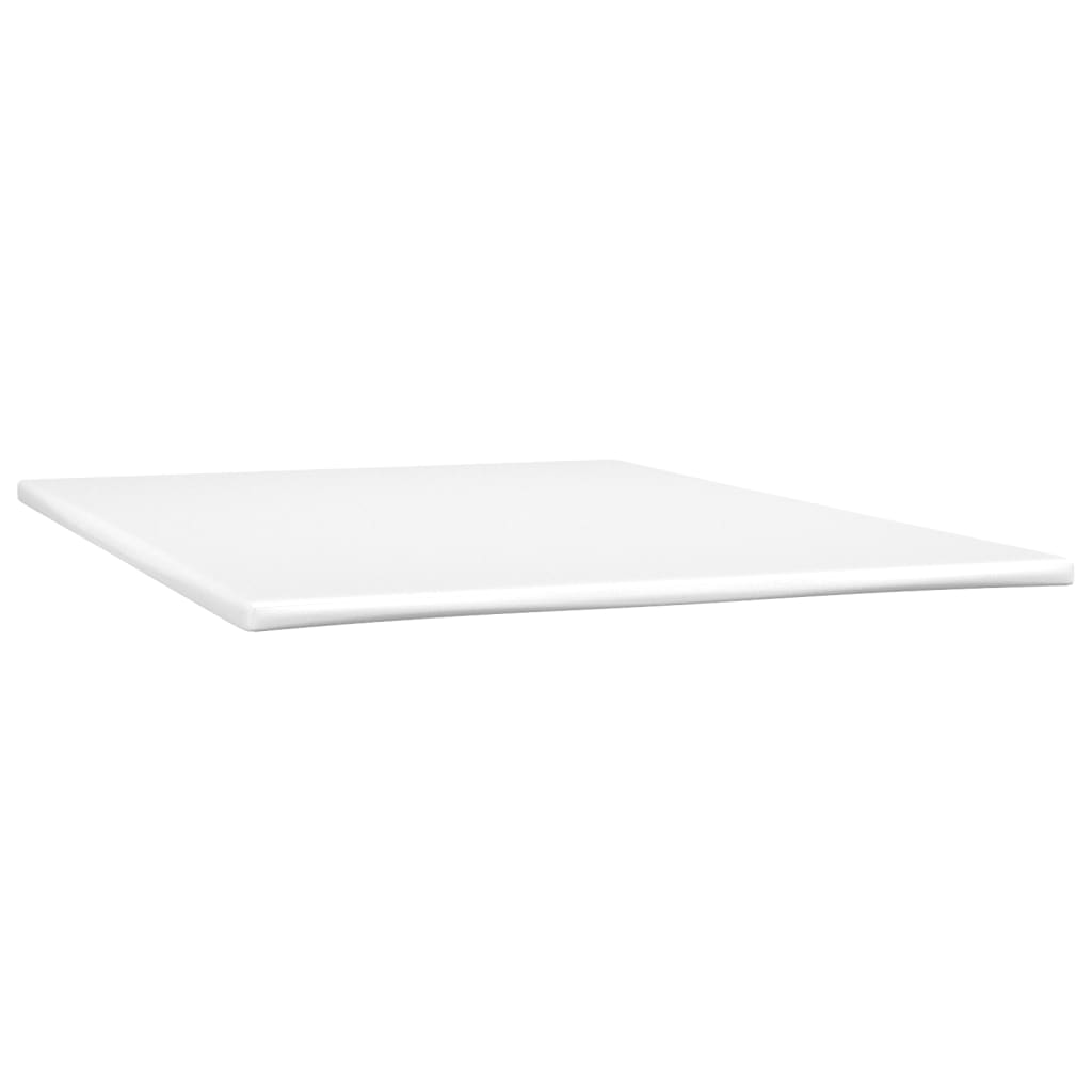 vidaXL Cama box spring con colchón cuero sintético blanco 140x190 cm