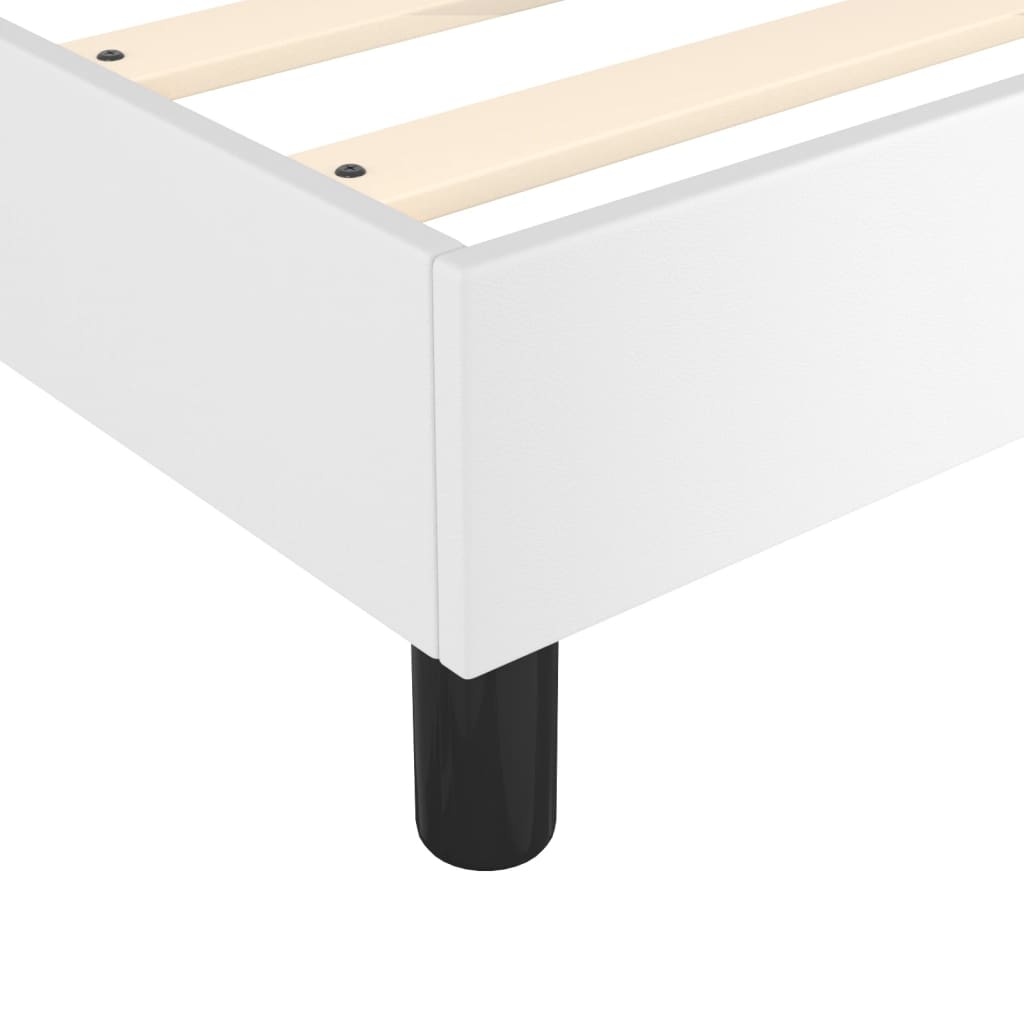 vidaXL Cama box spring con colchón cuero sintético blanco 140x190 cm