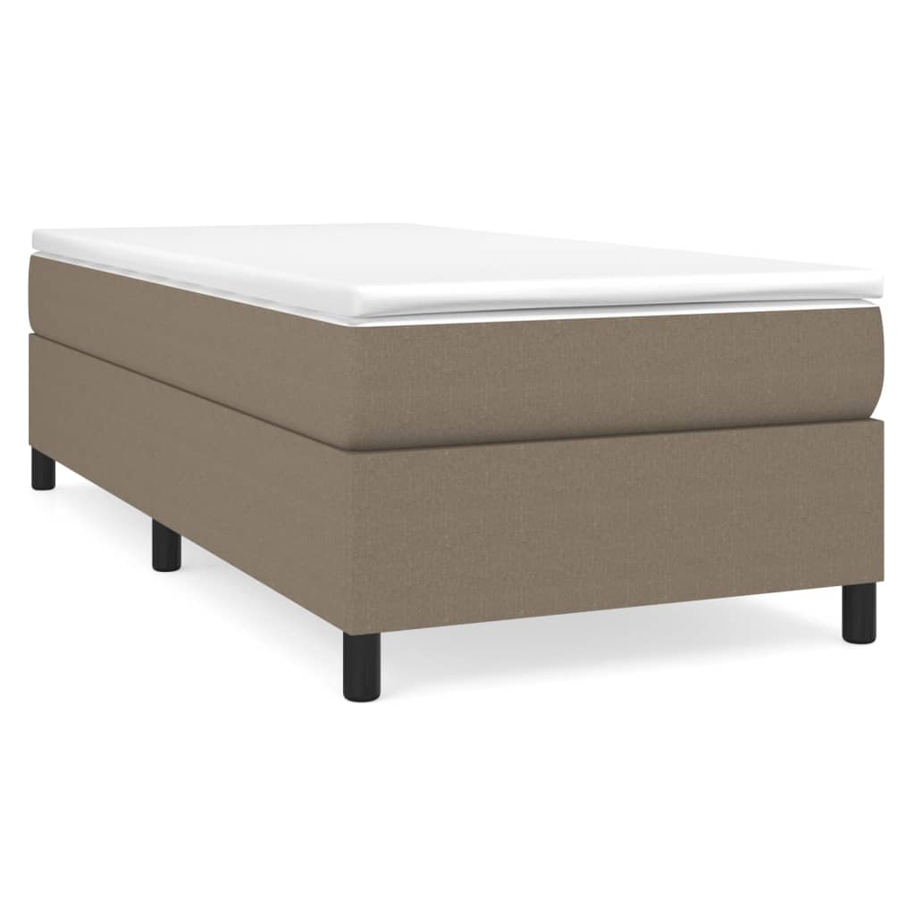 vidaXL Cama box spring con colchón tela gris taupe 80x200 cm