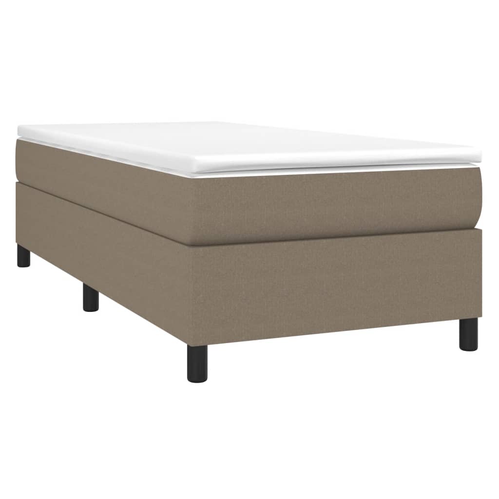 vidaXL Cama box spring con colchón tela gris taupe 80x200 cm