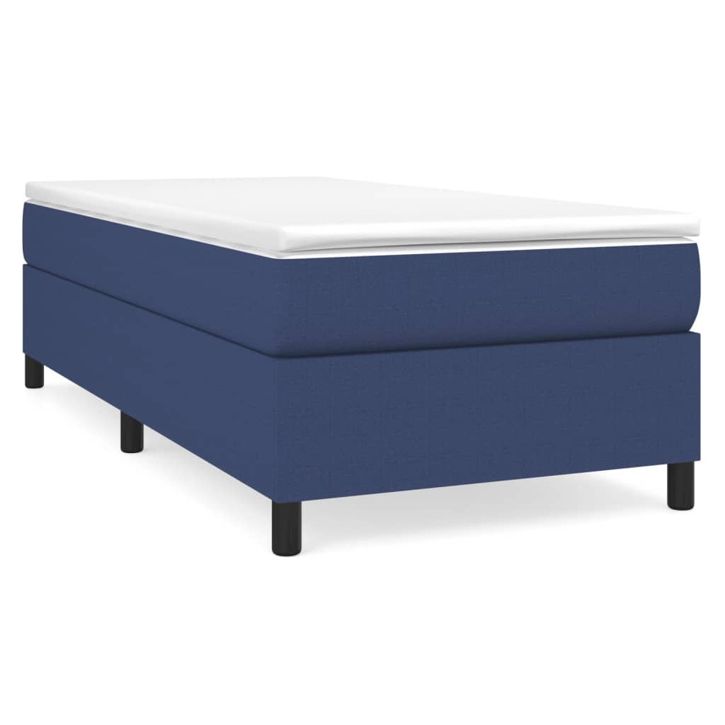 vidaXL Cama box spring con colchón tela azul 90x190 cm