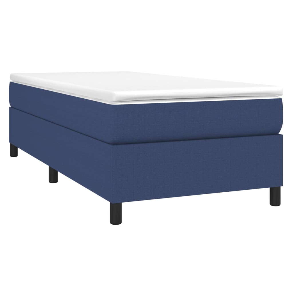 vidaXL Cama box spring con colchón tela azul 90x190 cm