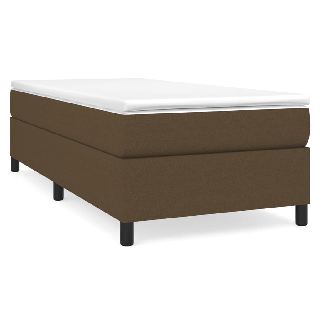 vidaXL Cama box spring con colchón tela marrón oscuro 90x200 cm