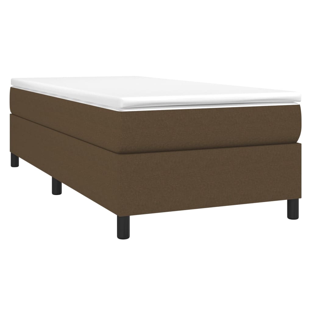 vidaXL Cama box spring con colchón tela marrón oscuro 90x200 cm