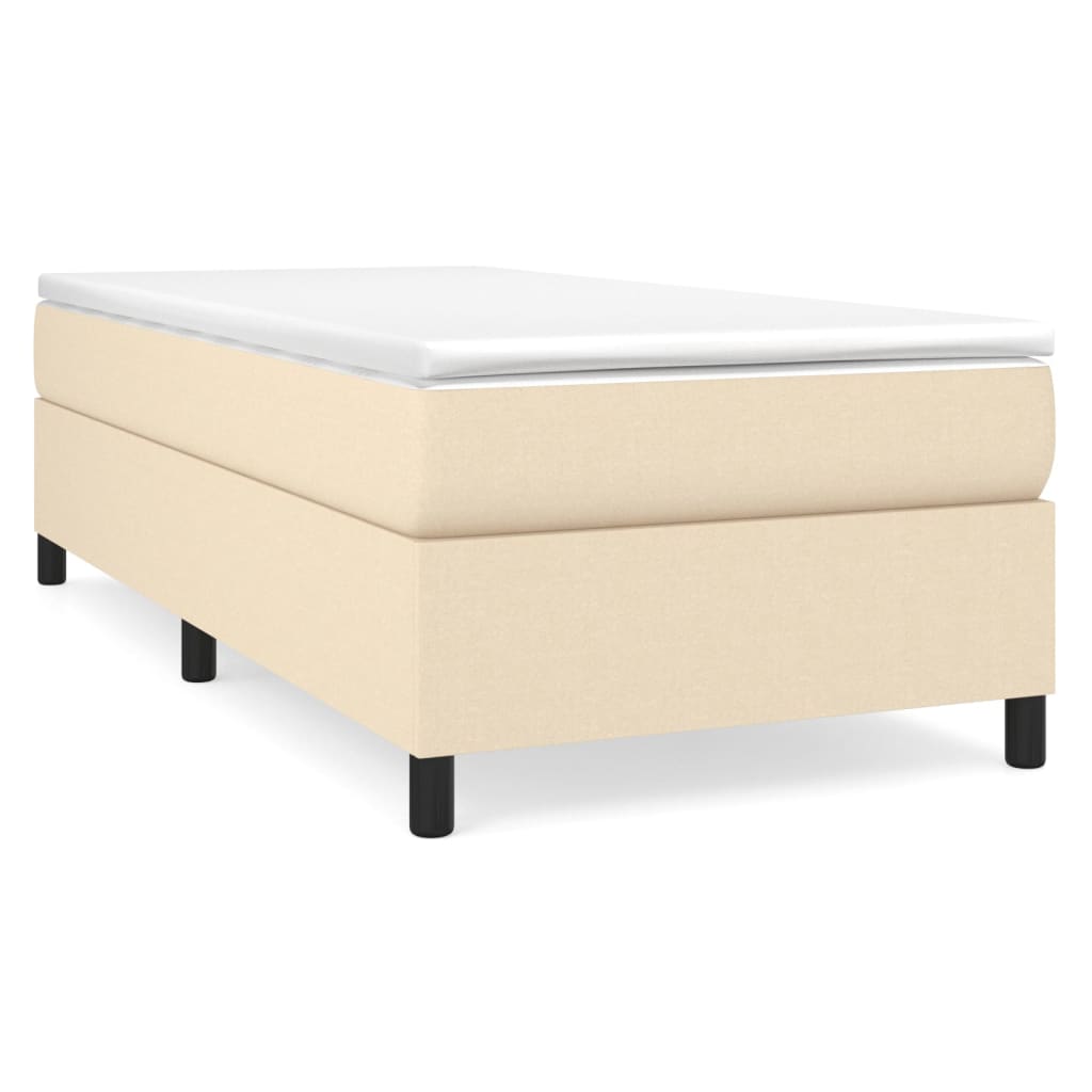 vidaXL Cama box spring con colchón tela color crema 90x200 cm