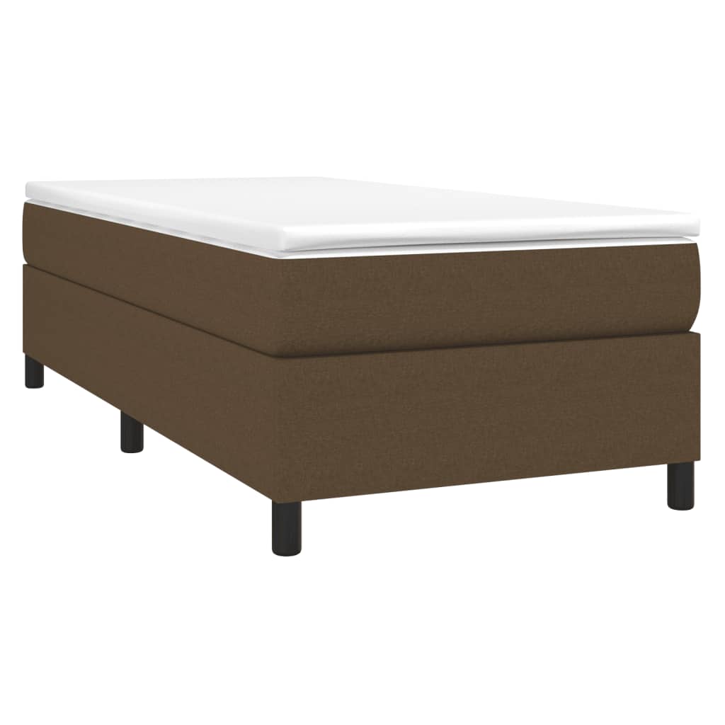 vidaXL Cama box spring con colchón tela marrón oscuro 100x200 cm