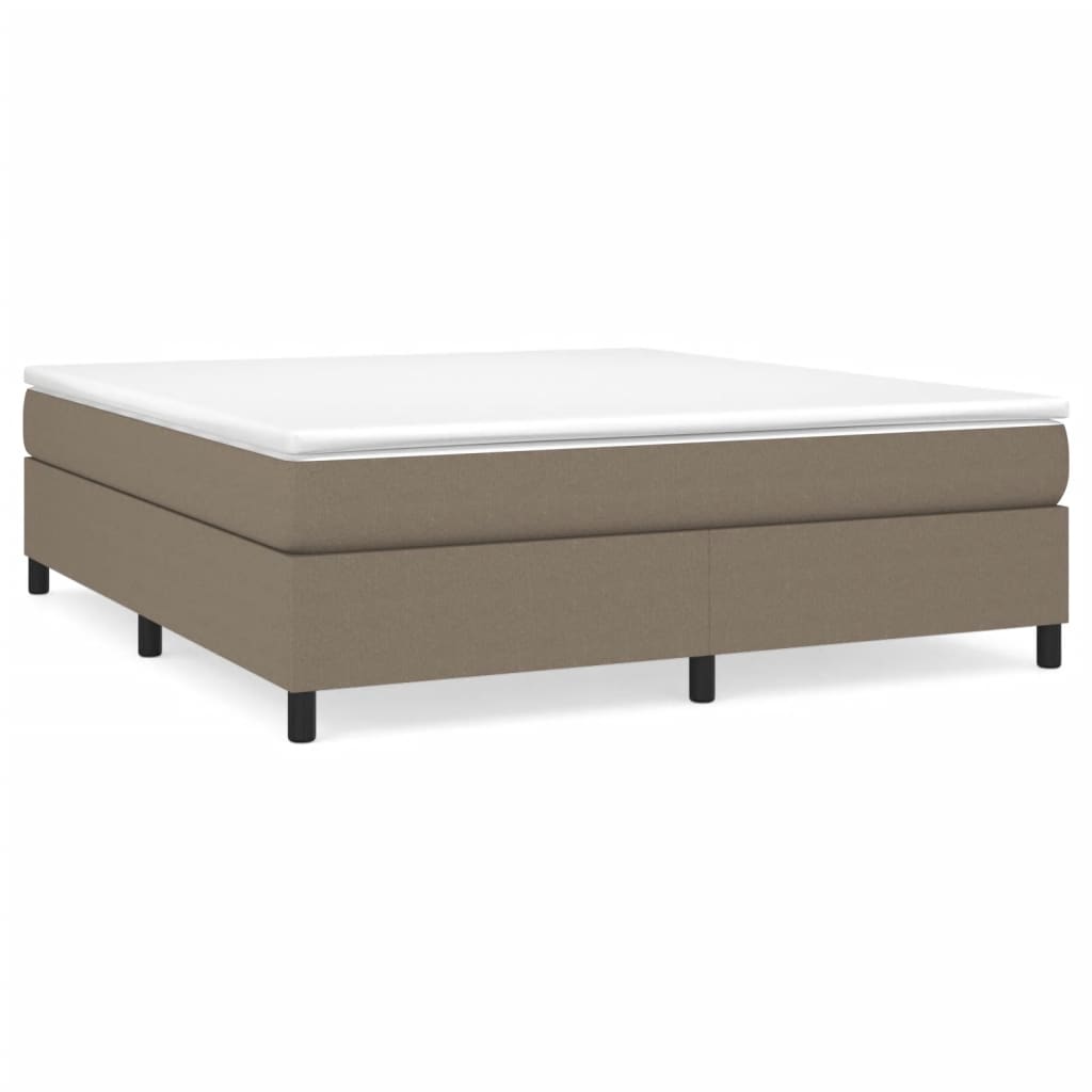 vidaXL Cama box spring con colchón tela gris taupe 160x200 cm