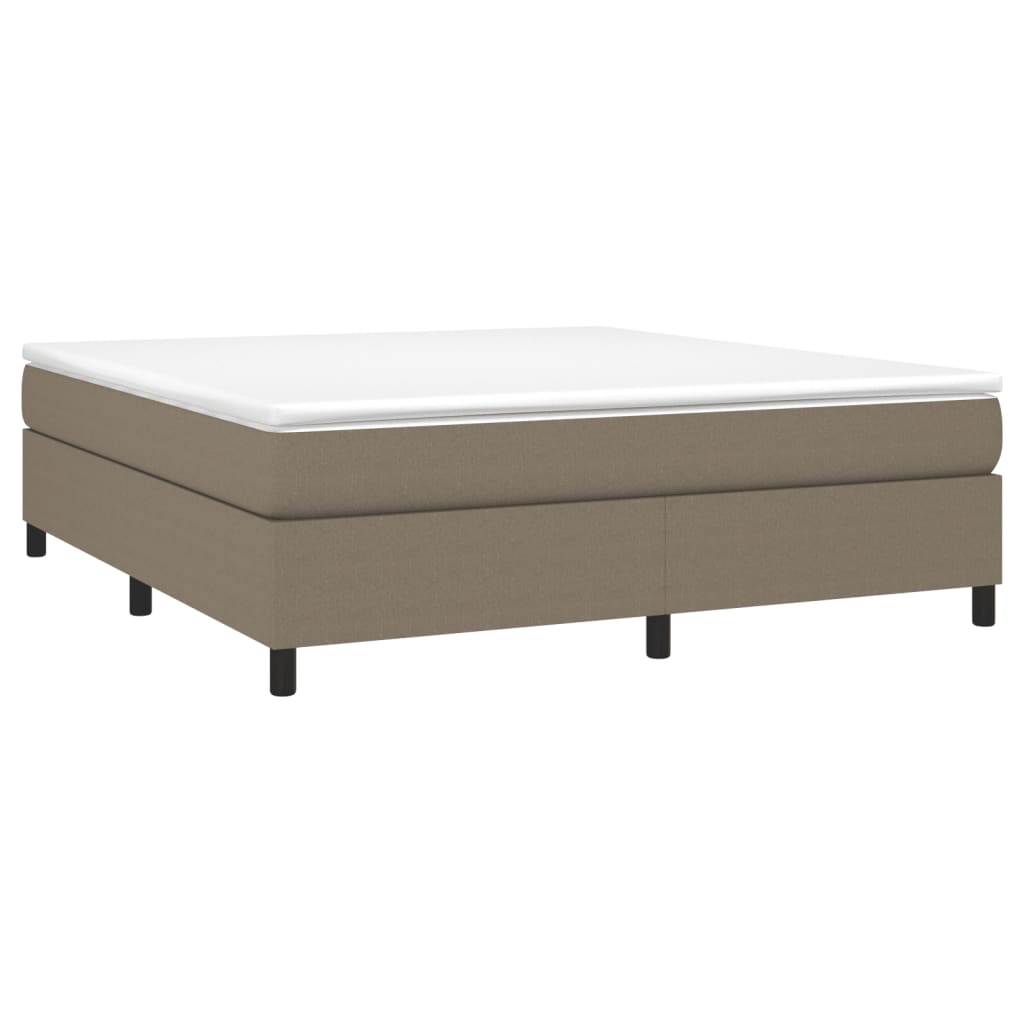 vidaXL Cama box spring con colchón tela gris taupe 160x200 cm