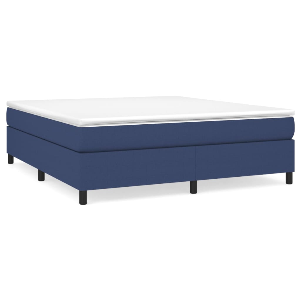 vidaXL Cama box spring con colchón tela azul 160x200 cm