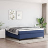 vidaXL Cama box spring con colchón tela azul 160x200 cm