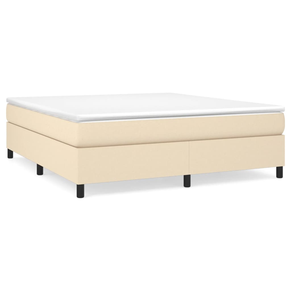 vidaXL Cama box spring con colchón tela color crema 180x200 cm