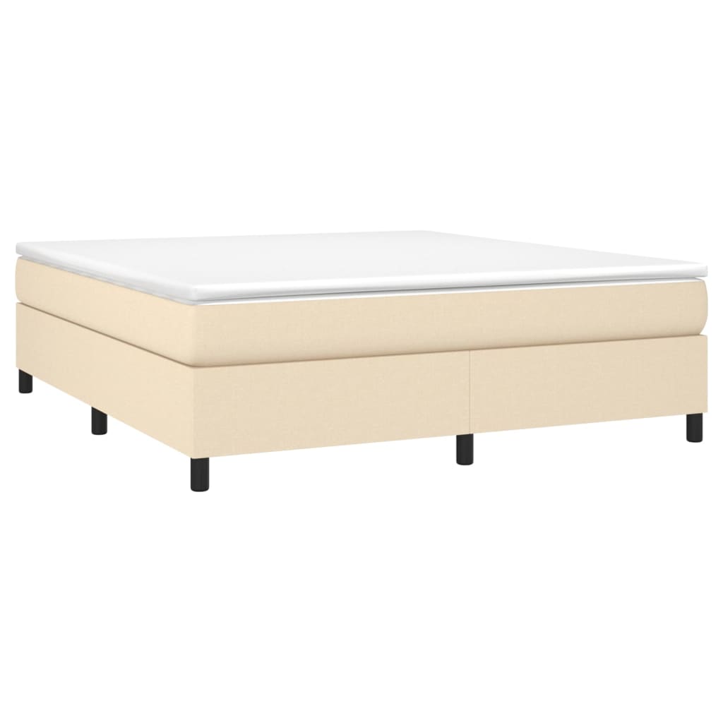 vidaXL Cama box spring con colchón tela color crema 180x200 cm