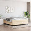 vidaXL Cama box spring con colchón tela color crema 180x200 cm