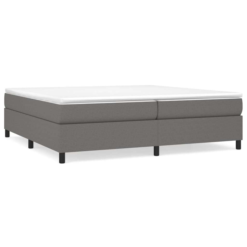 vidaXL Cama box spring con colchón tela gris oscuro 200x200 cm