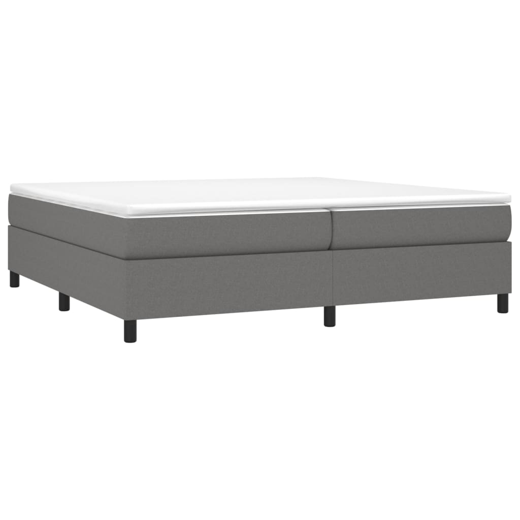 vidaXL Cama box spring con colchón tela gris oscuro 200x200 cm