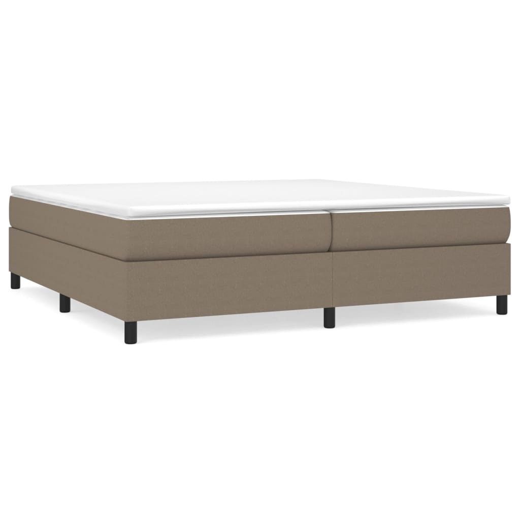 vidaXL Cama box spring con colchón tela gris taupe 200x200 cm