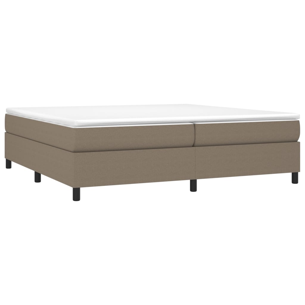 vidaXL Cama box spring con colchón tela gris taupe 200x200 cm