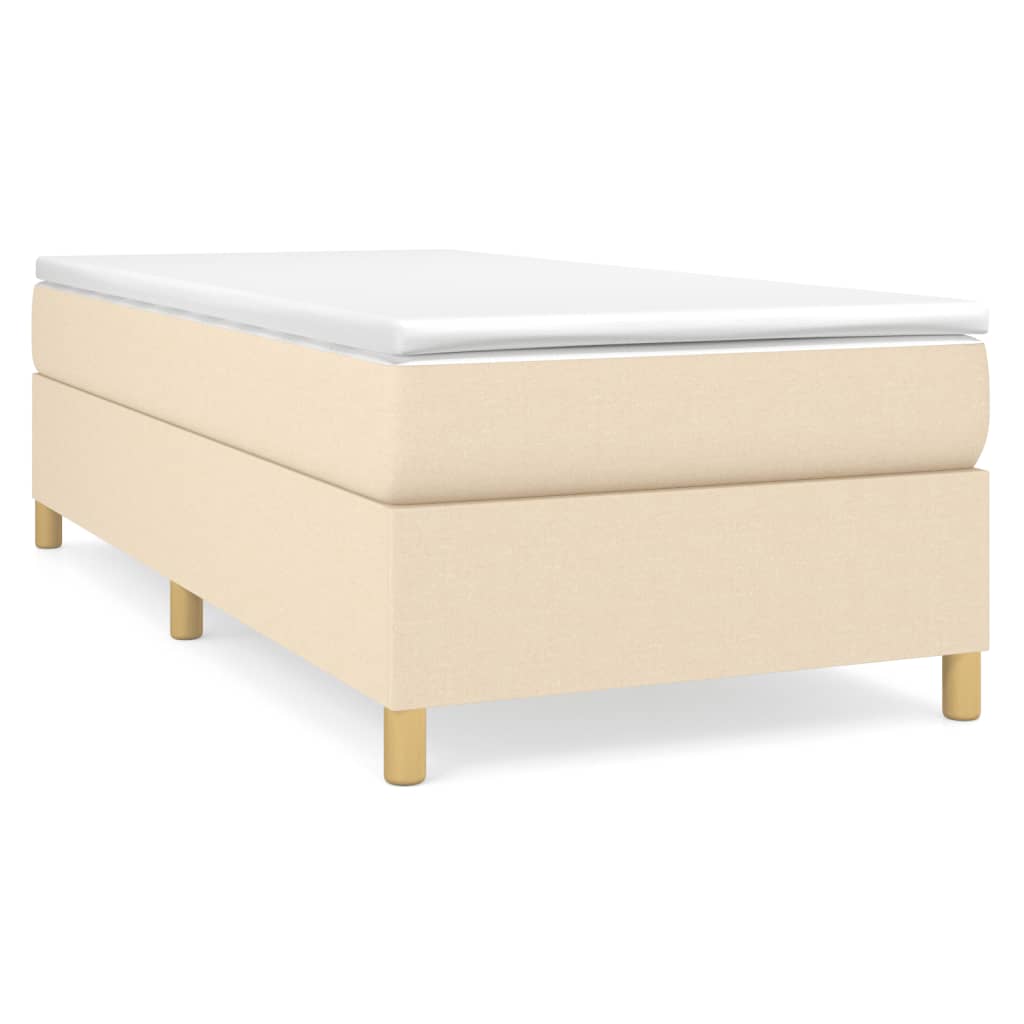 vidaXL Cama box spring con colchón tela color crema 90x200 cm