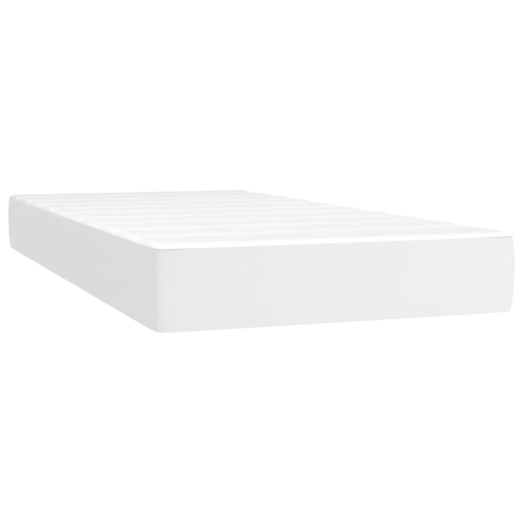 vidaXL Cama box spring con colchón cuero sintético blanco 100x200 cm